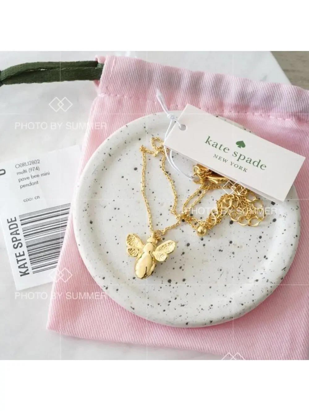 Kate Spade Picnic Perfect Pave Bee Mini Pendant Necklace